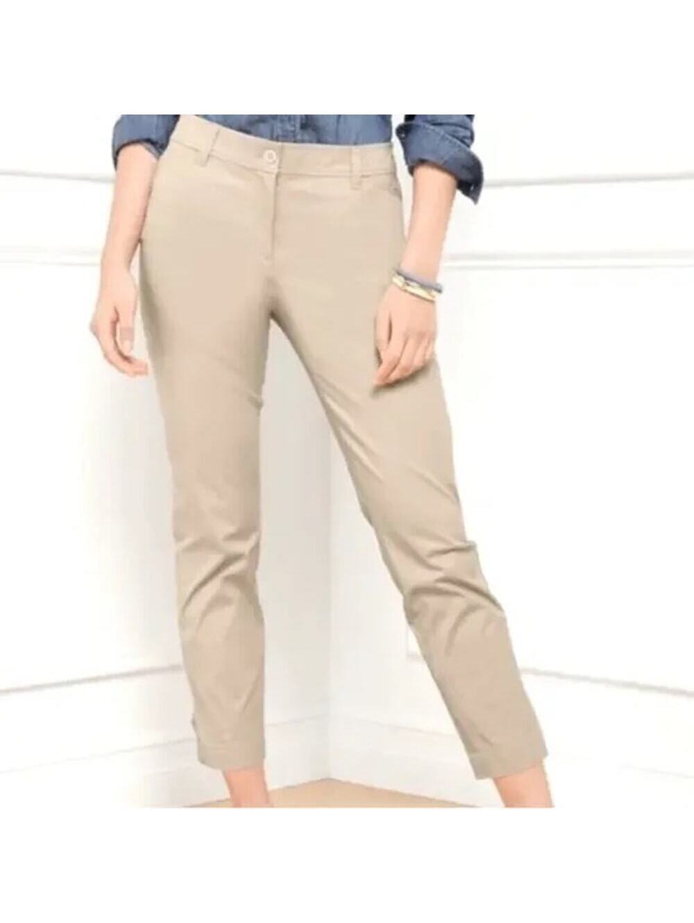 Talbots EUC Women's Perfect Crop Khaki Pants Size 16